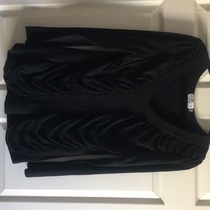 Black Runched Front Shirt 2X